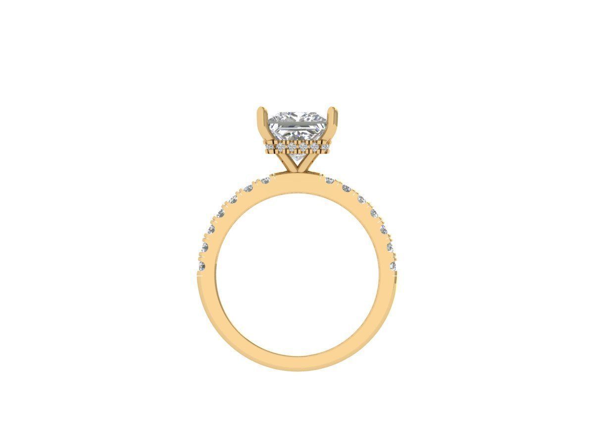 Princess Solitaire Ring 3D print model_8