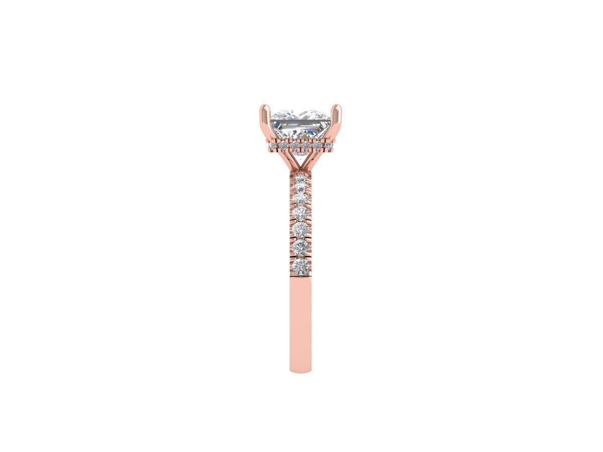 Princess Solitaire Ring 3D print model_9
