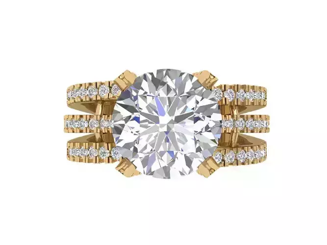 Solitaire Engagement Art Deco Ring