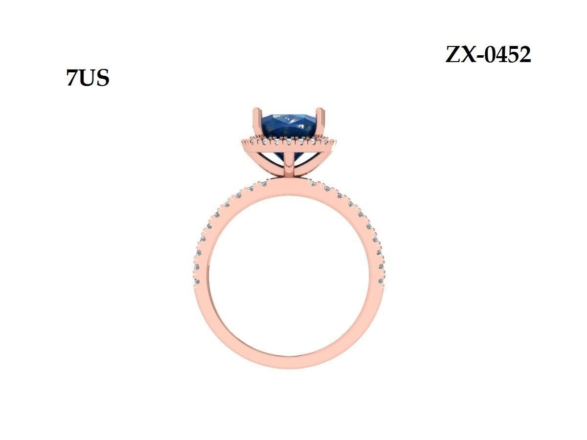 Cushion Solitair Ring 3D print model_11