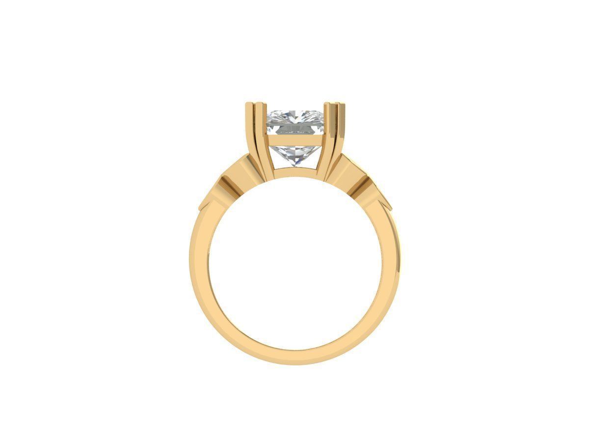 Radiant Solitaire Ring 3D print model_10