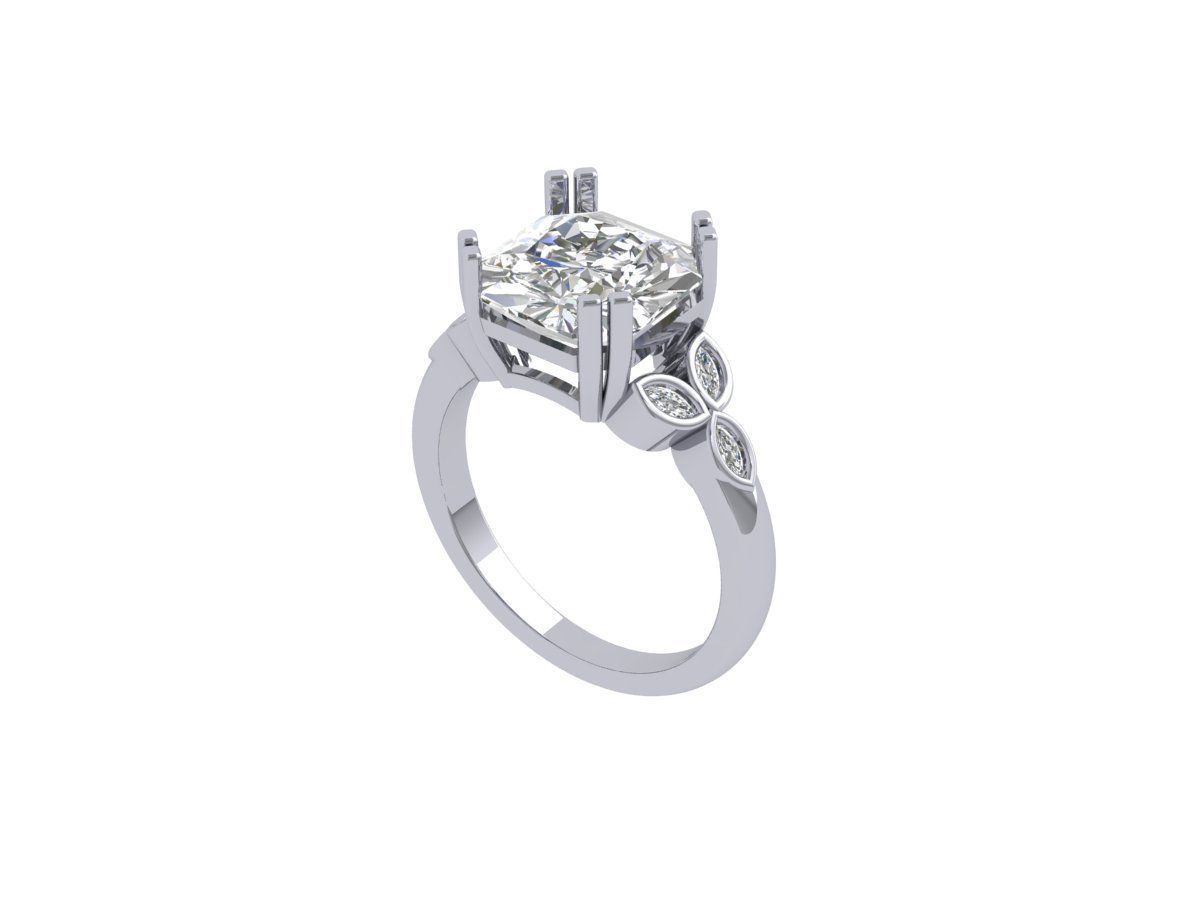 Radiant Solitaire Ring 3D print model_5