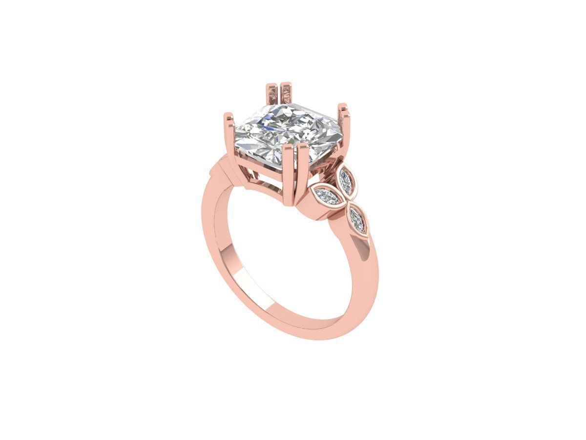 Radiant Solitaire Ring 3D print model_4