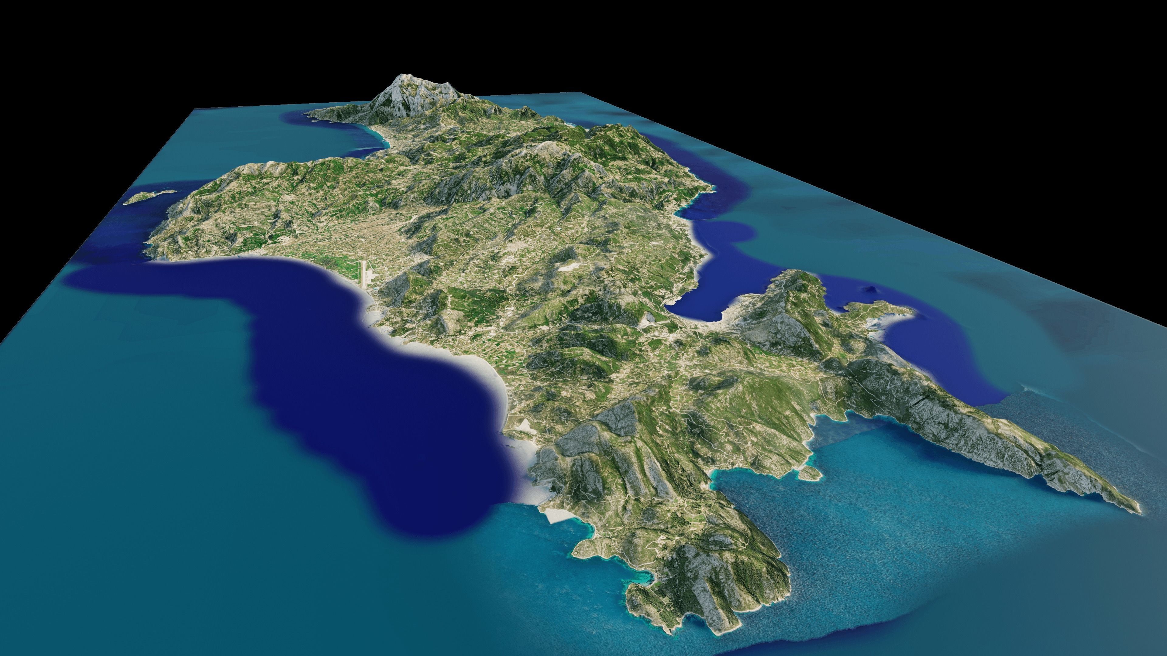 Samos island full 3d model terrain 3D model_7