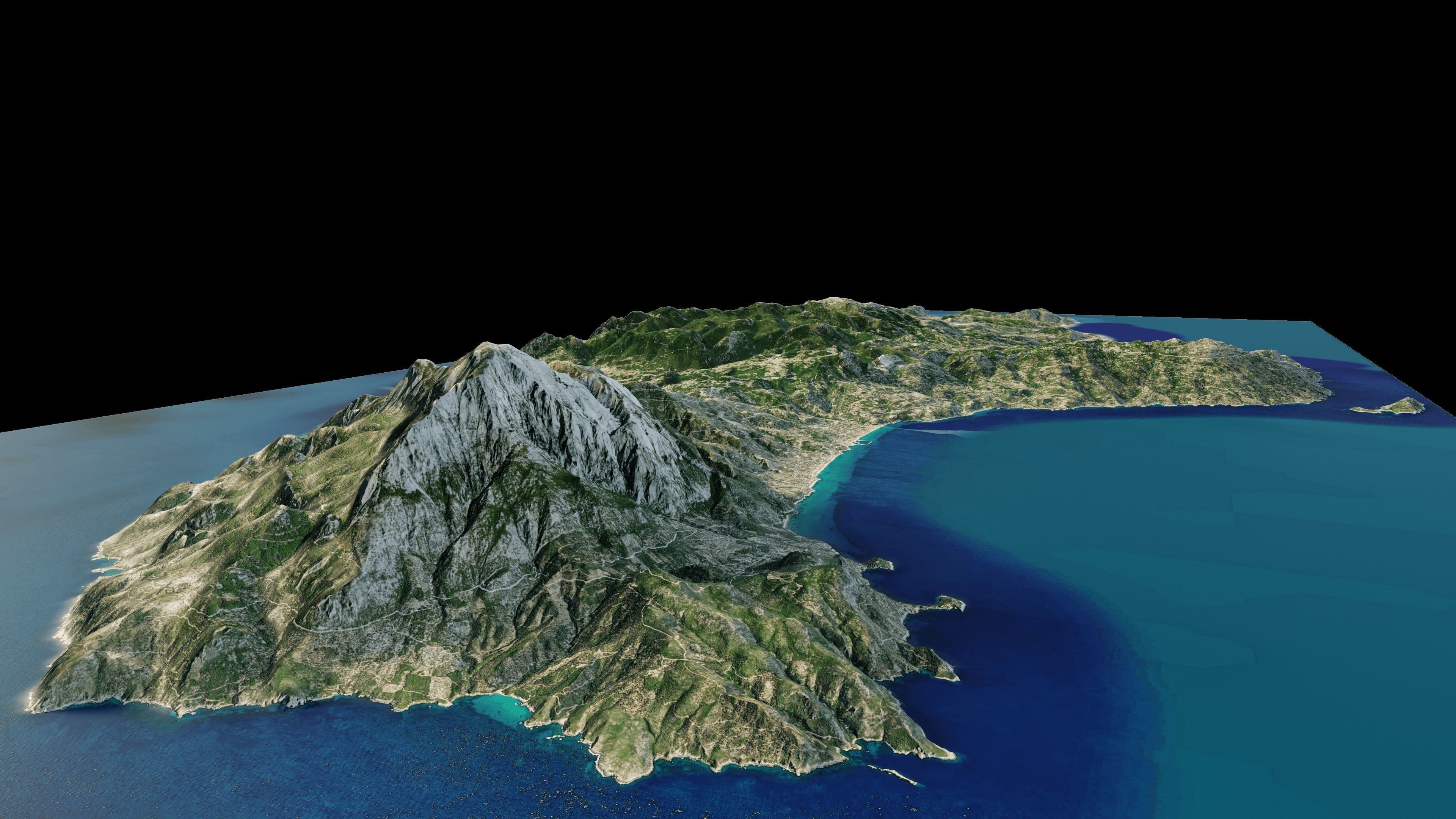 Samos island full 3d model terrain 3D model_2