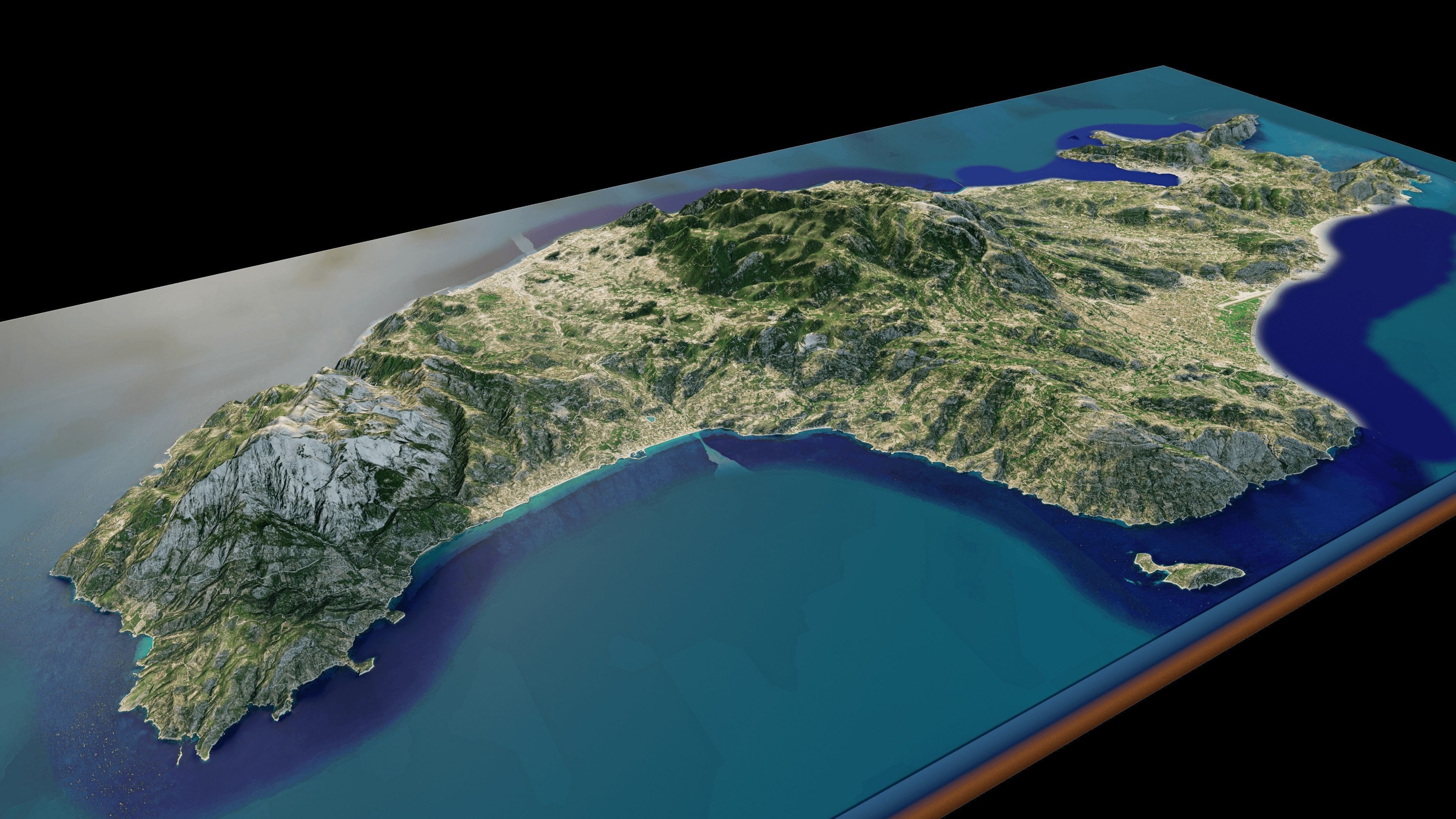 Samos island full 3d model terrain 3D model_4