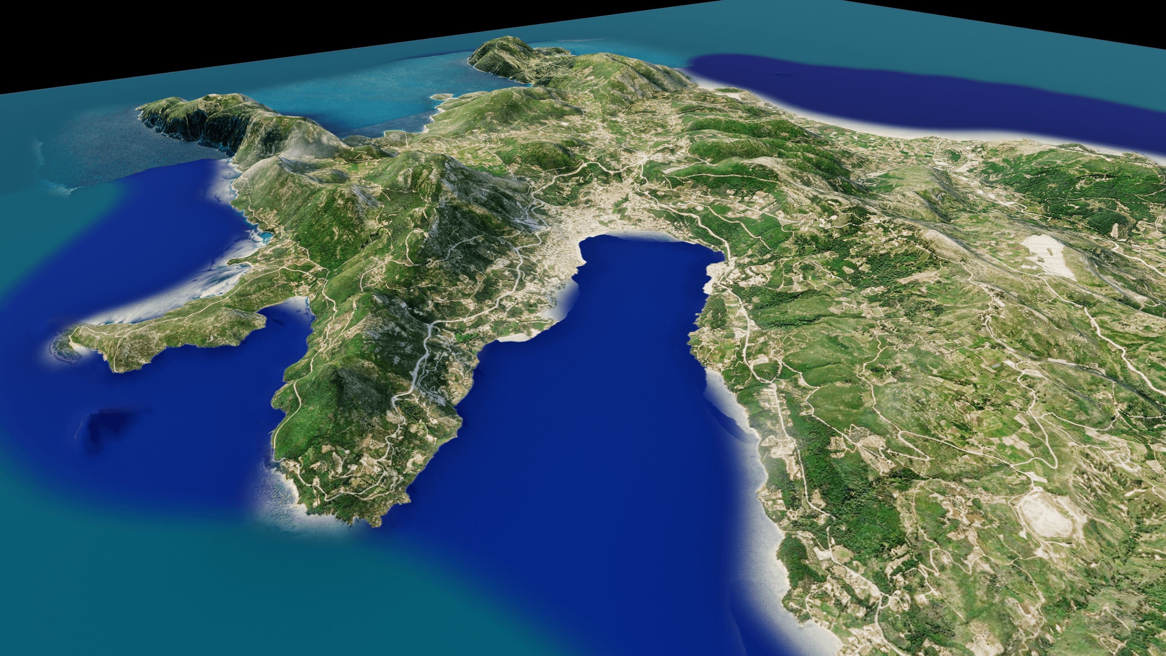 Samos island full 3d model terrain 3D model_11