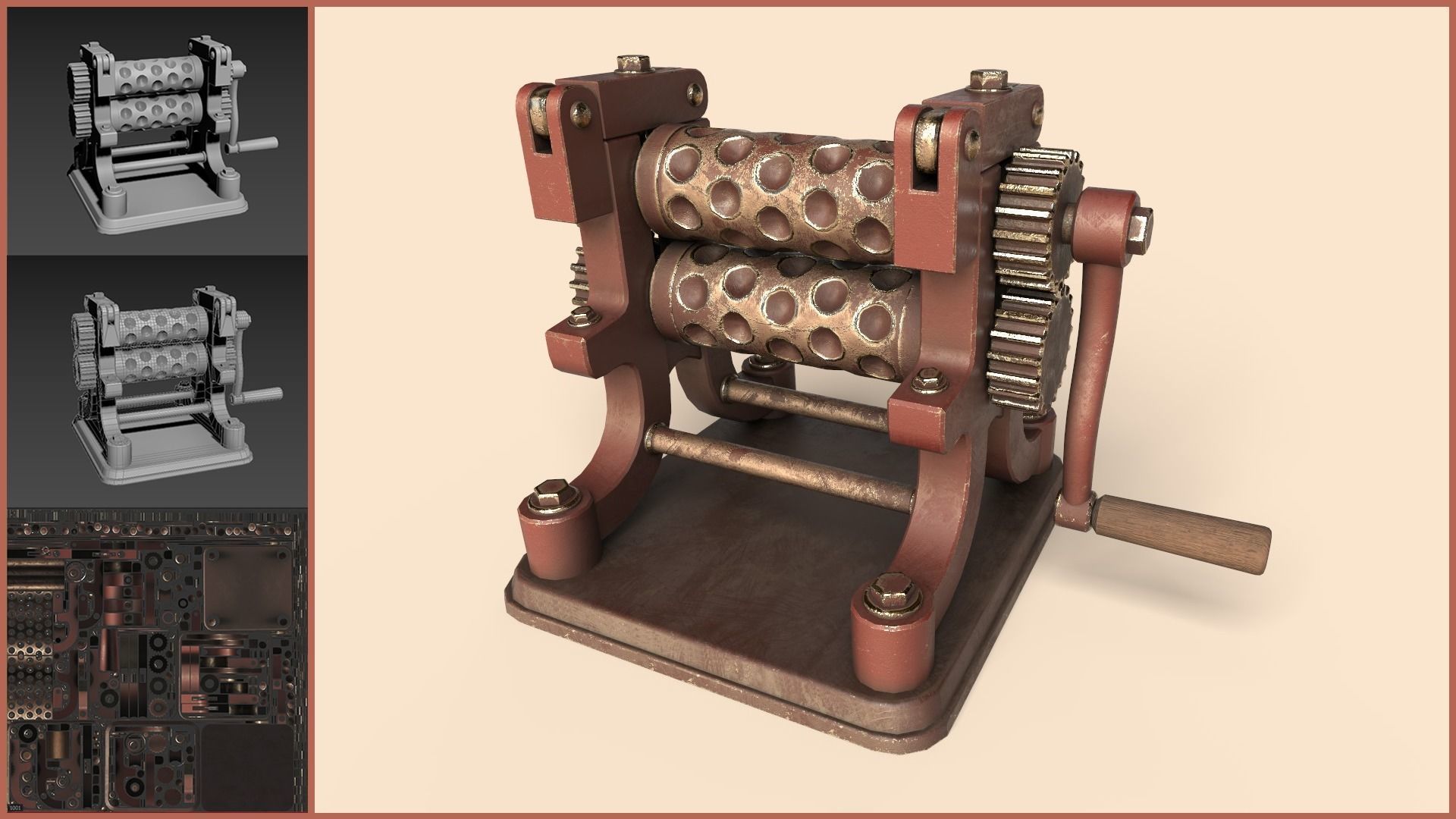 Stylized Candy Drop Roller Low-poly 3D model_1