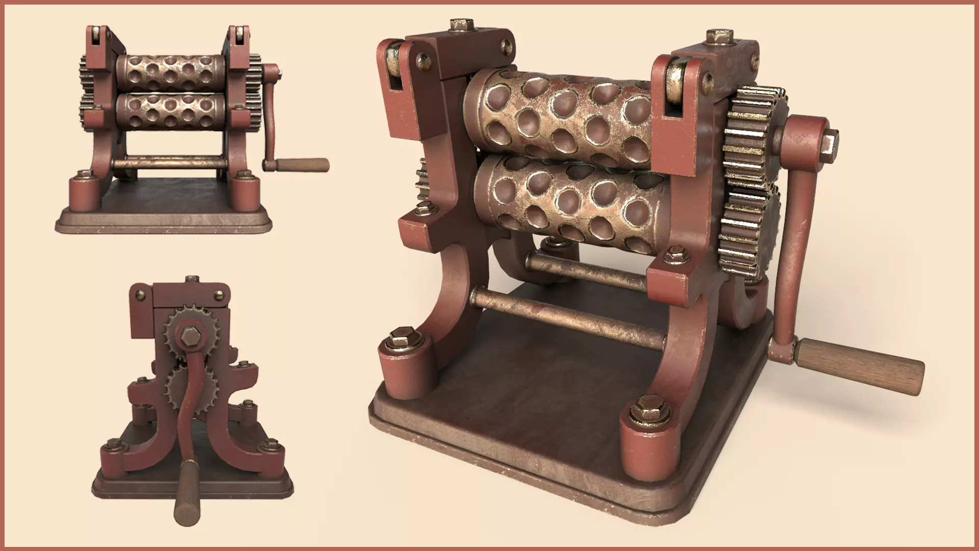 Stylized Candy Drop Roller Low-poly 3D model_0