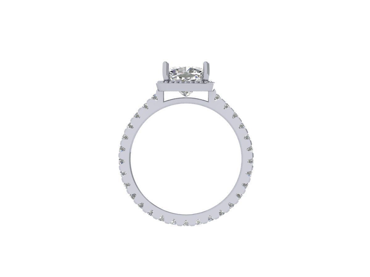 Cushion Solitaire Ring 3D print model_6