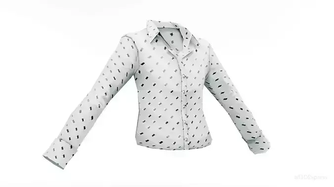 Dynamic Stylized Male Patterned Dress Shirt  Low-poly 3D model