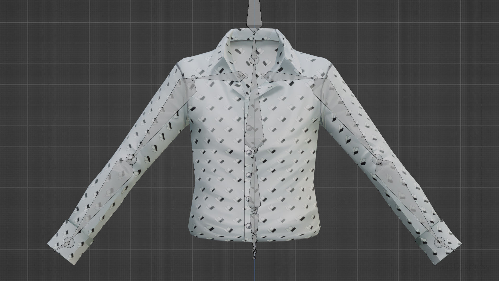 Dynamic Stylized Male Patterned Dress Shirt  Low-poly 3D model_10
