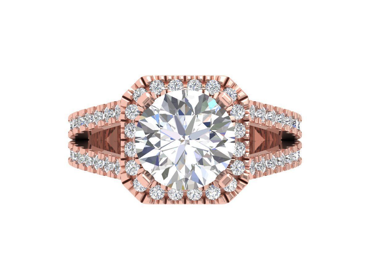 Solitaire Engagement Ring 3D print model_2