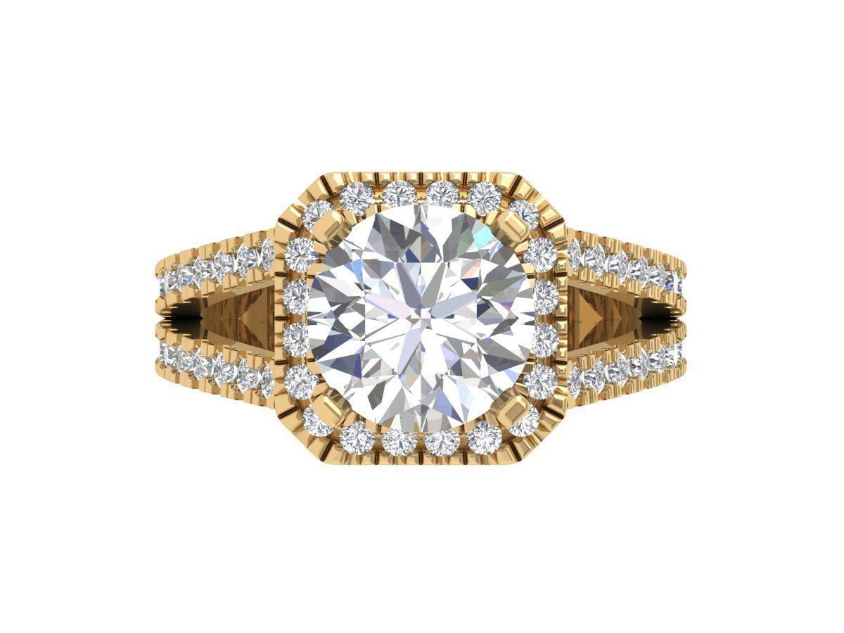 Solitaire Engagement Ring 3D print model_1