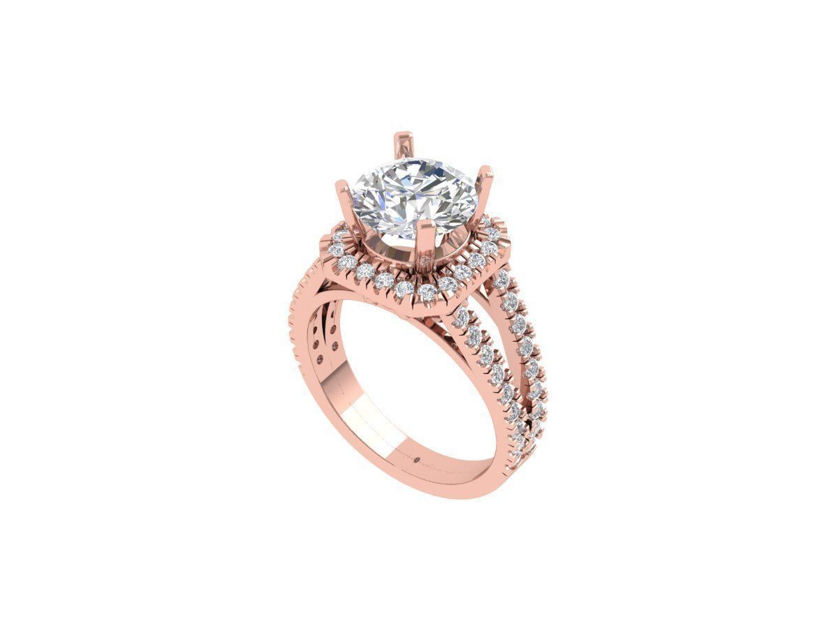 Solitaire Engagement Ring 3D print model_4
