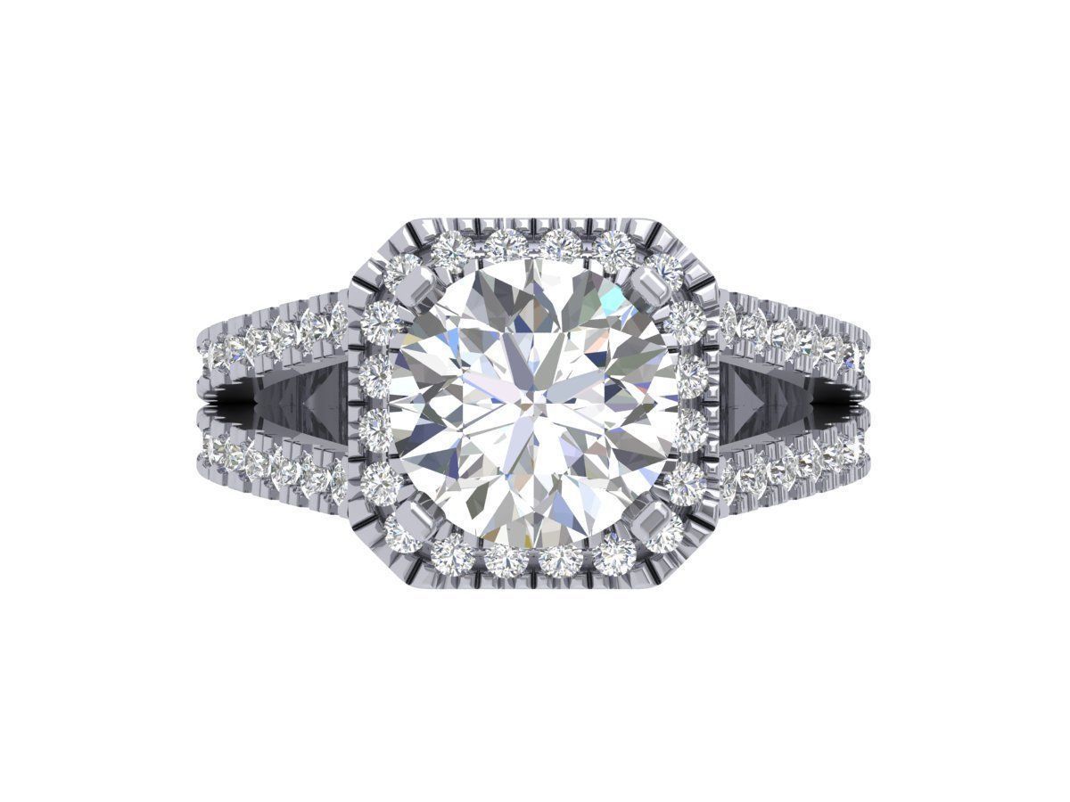 Solitaire Engagement Ring 3D print model_3