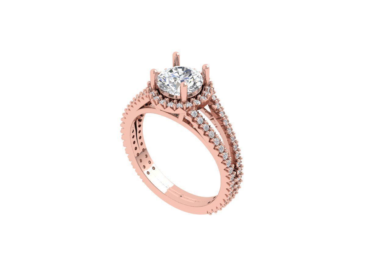 Solitaire Engagement Ring 3D print model_4