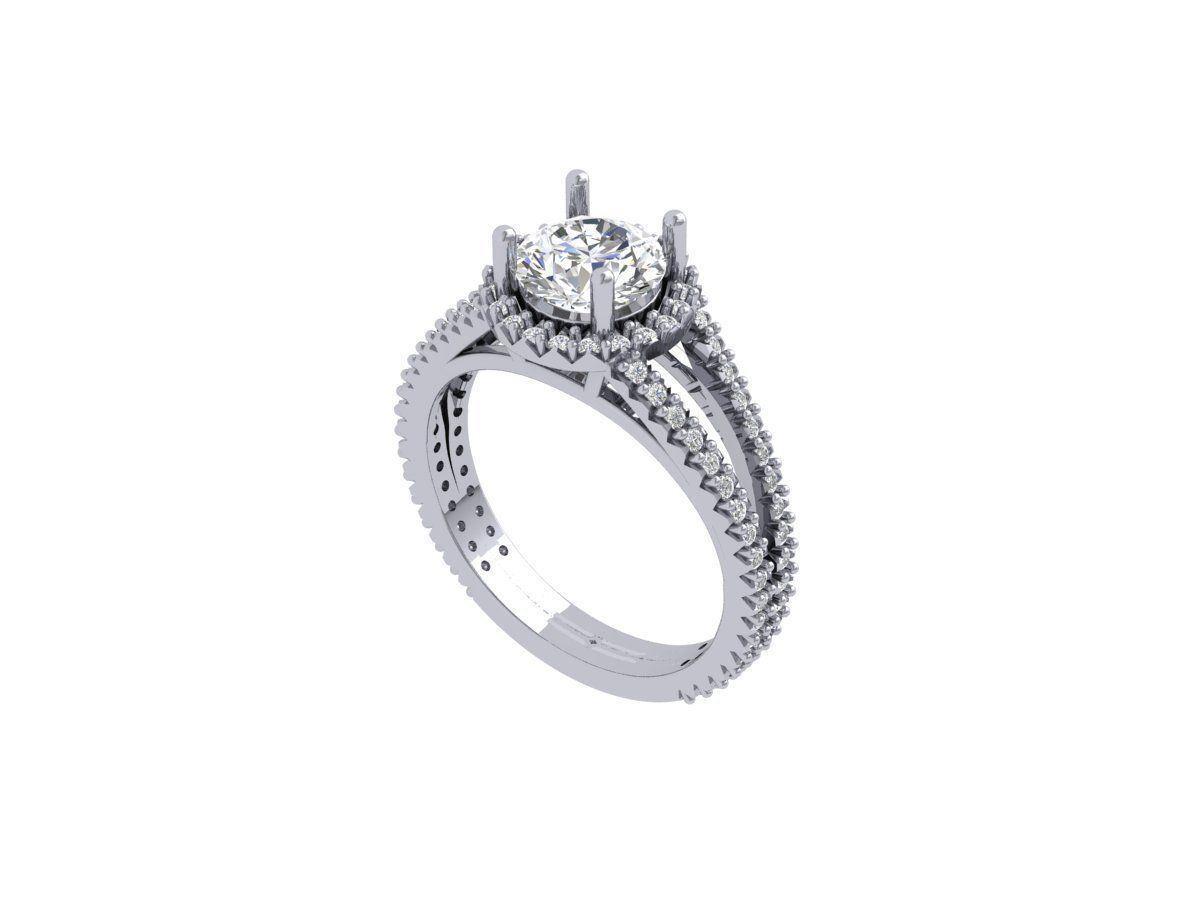 Solitaire Engagement Ring 3D print model_5