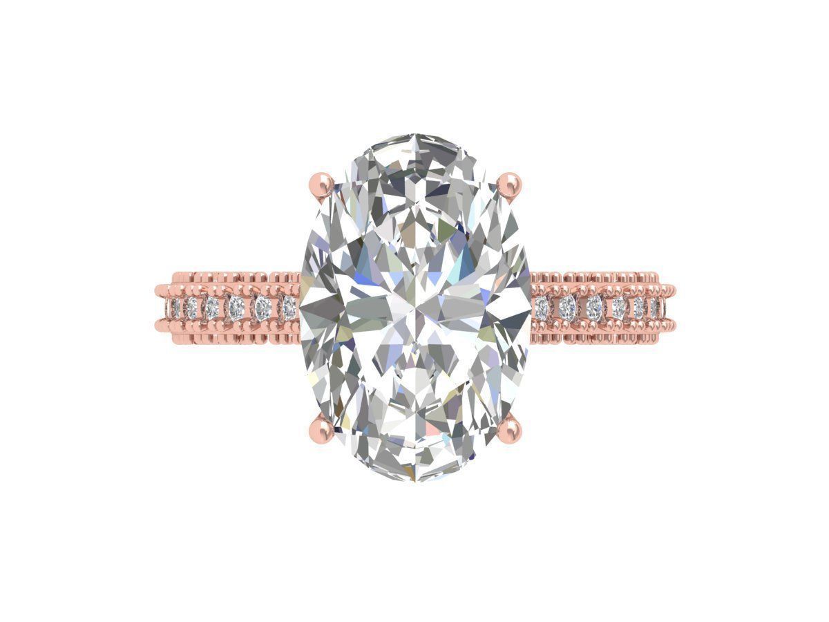 Oval Art Deco Ring 3D print model_2