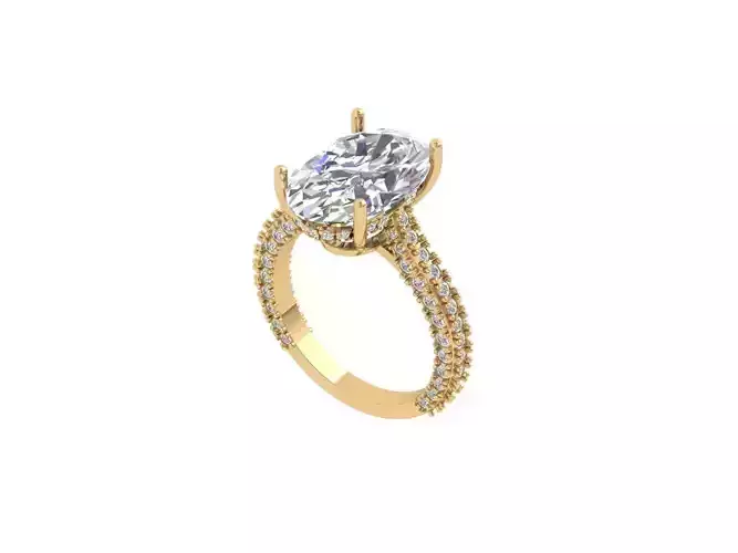 Oval Art Deco Ring 3D print model