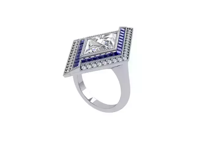 Triangle Artdeco Ring 3D print model