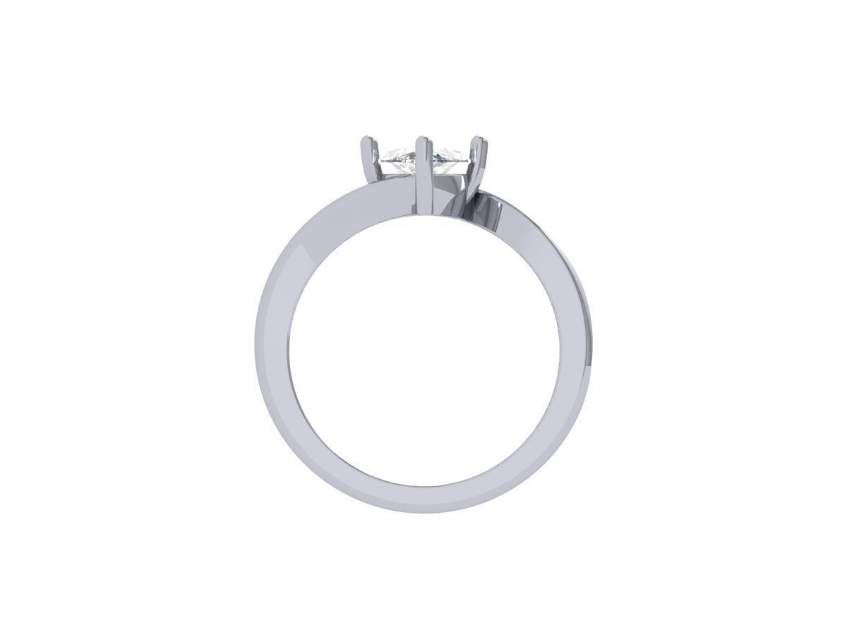 Marquise Solitaire Ring 3D print model_7
