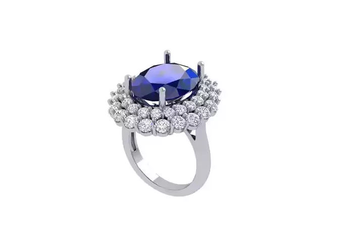Oval Art Deco Ring 3D print model