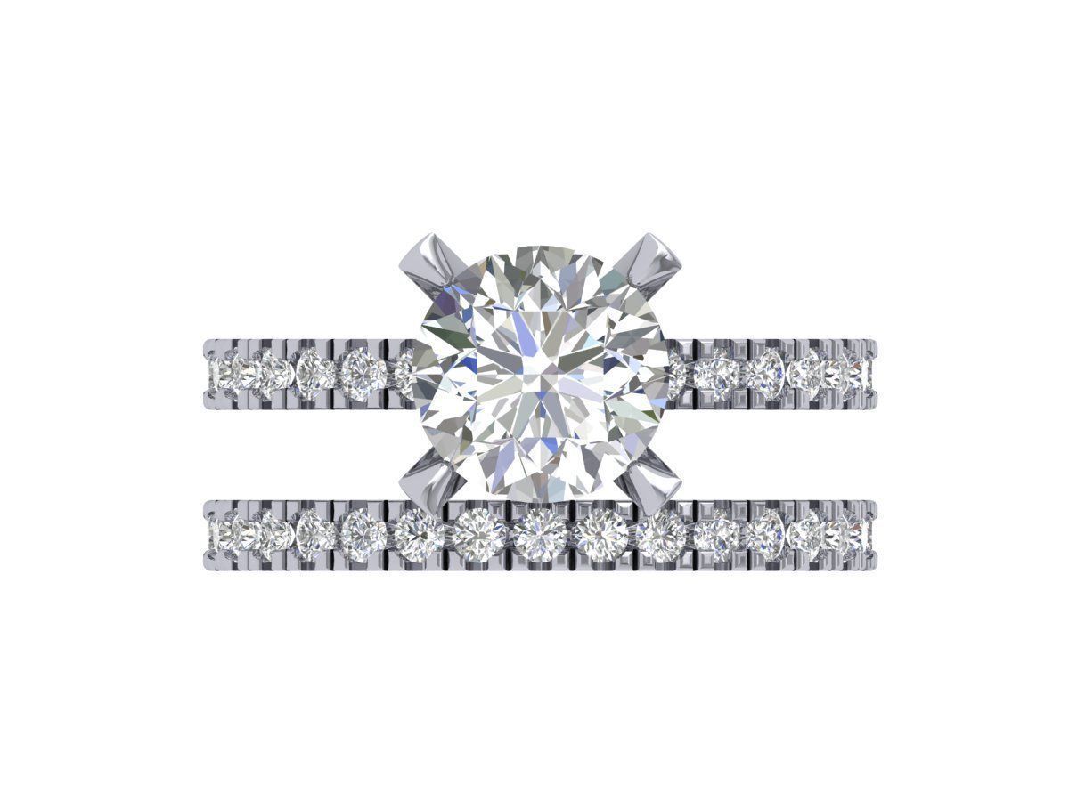 Solitair Ring Bridal Set 3D print model_5