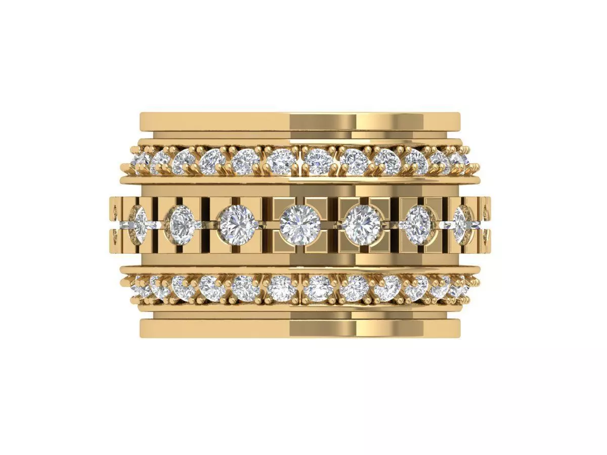 Wedding Art Deco Ring 3D print model