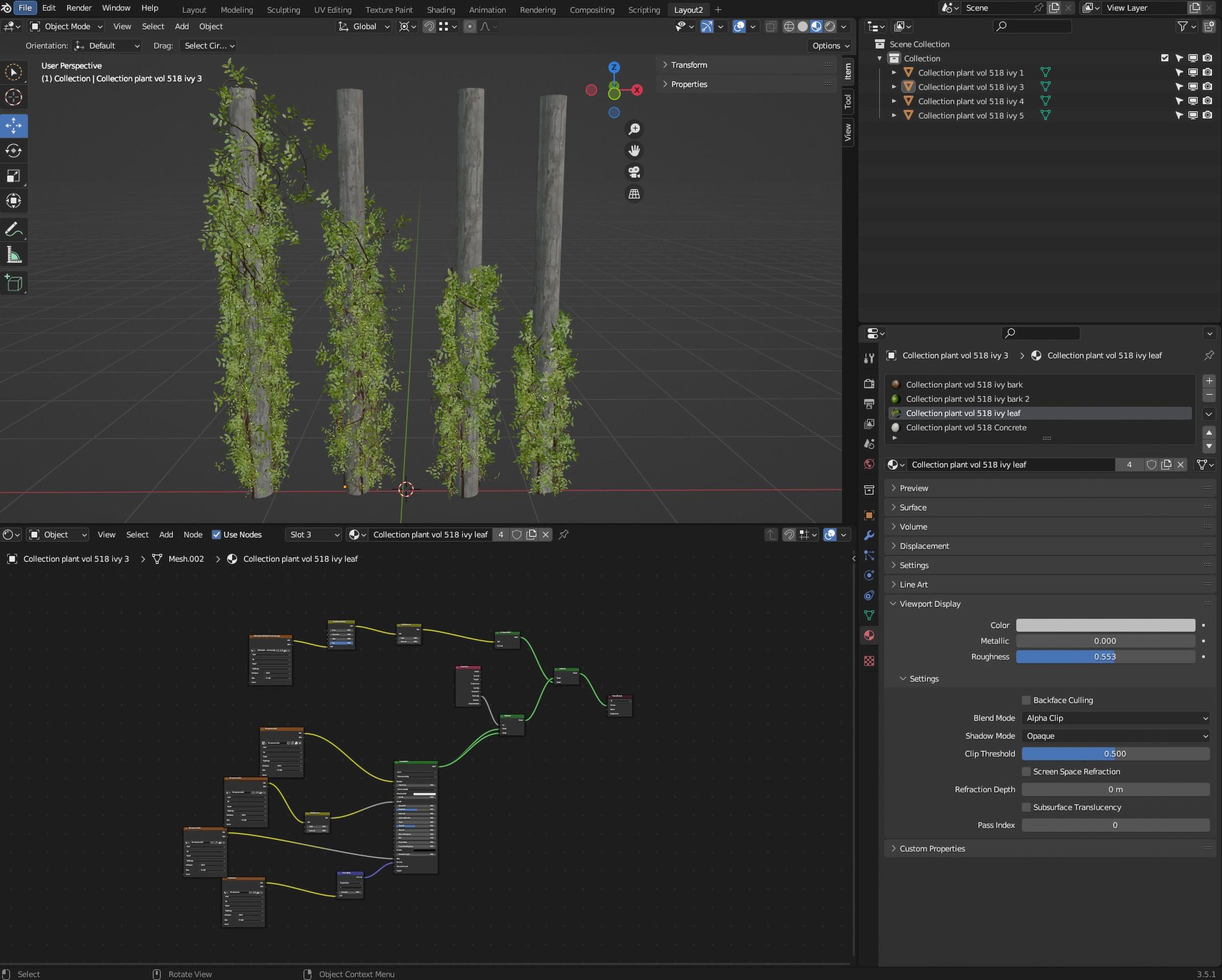 Collection plant vol 518 - blender model 3D model_6