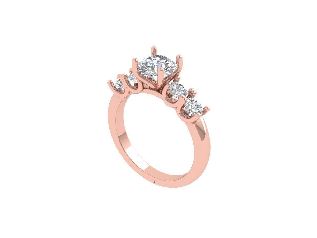 Solitaire Engagement Ring 3D print model_4
