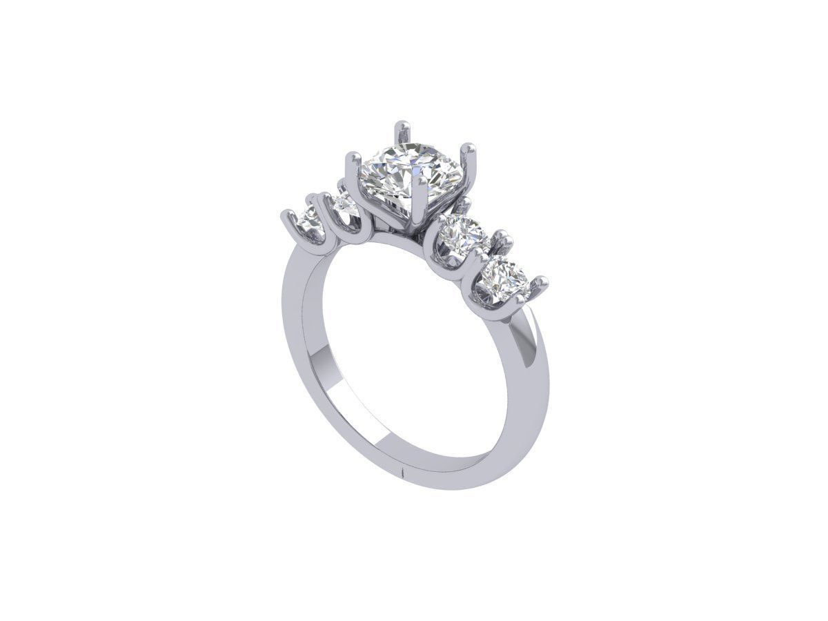 Solitaire Engagement Ring 3D print model_5