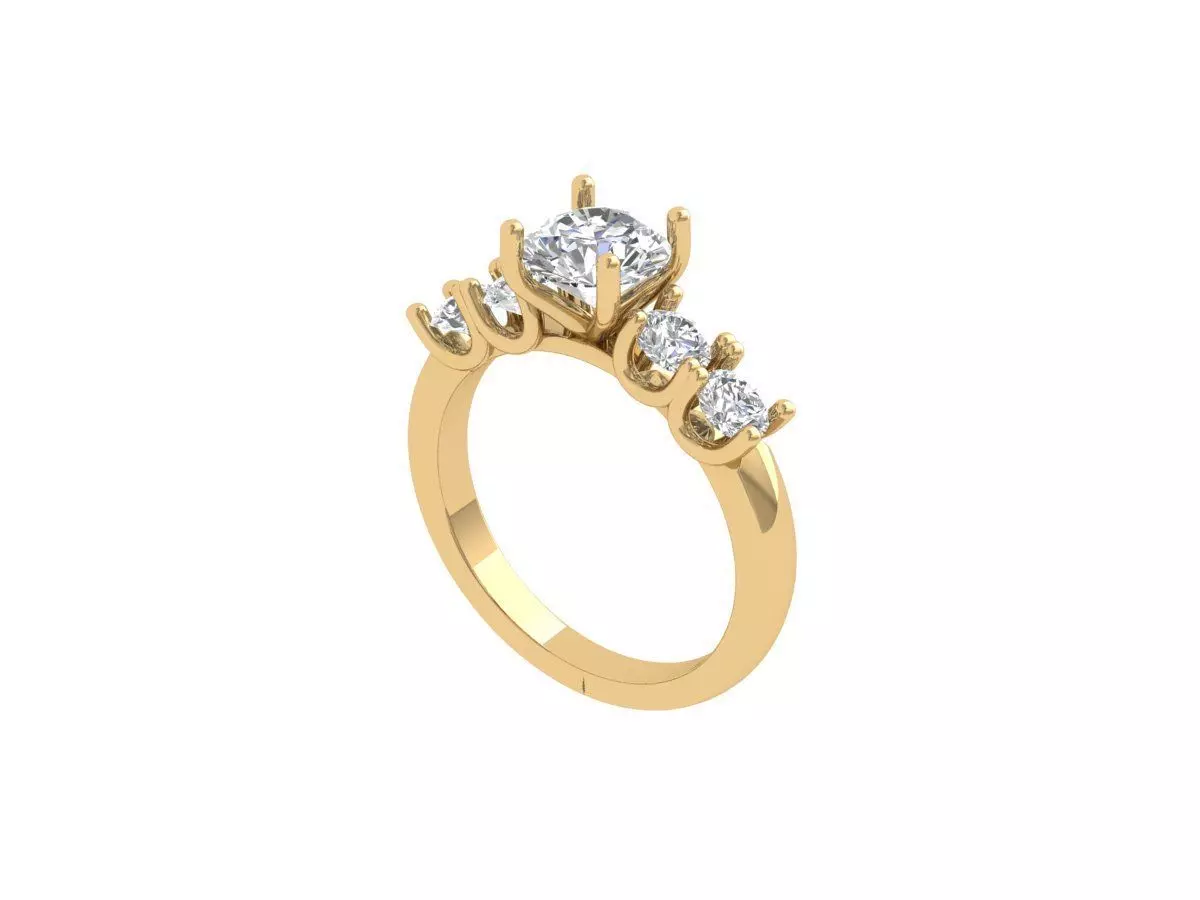 Solitaire Engagement Ring 3D print model_0