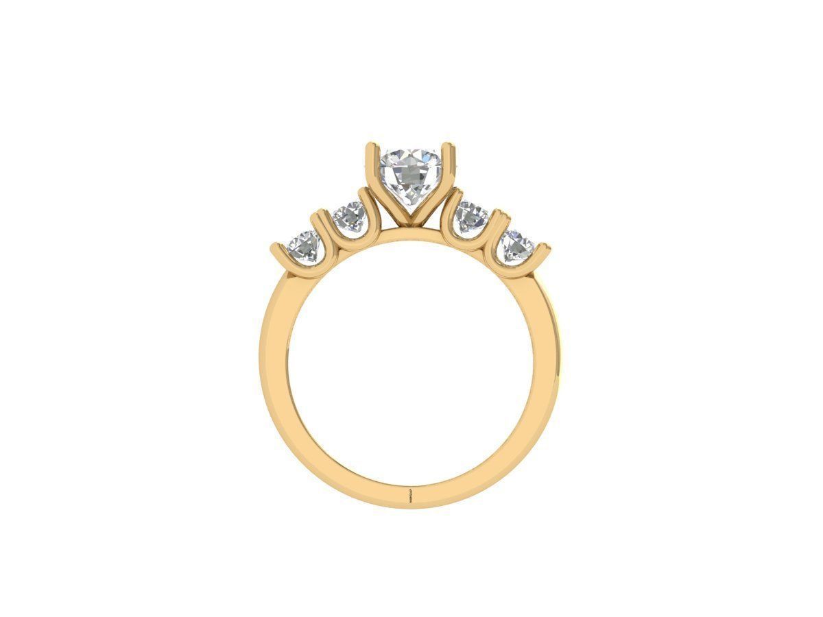 Solitaire Engagement Ring 3D print model_9