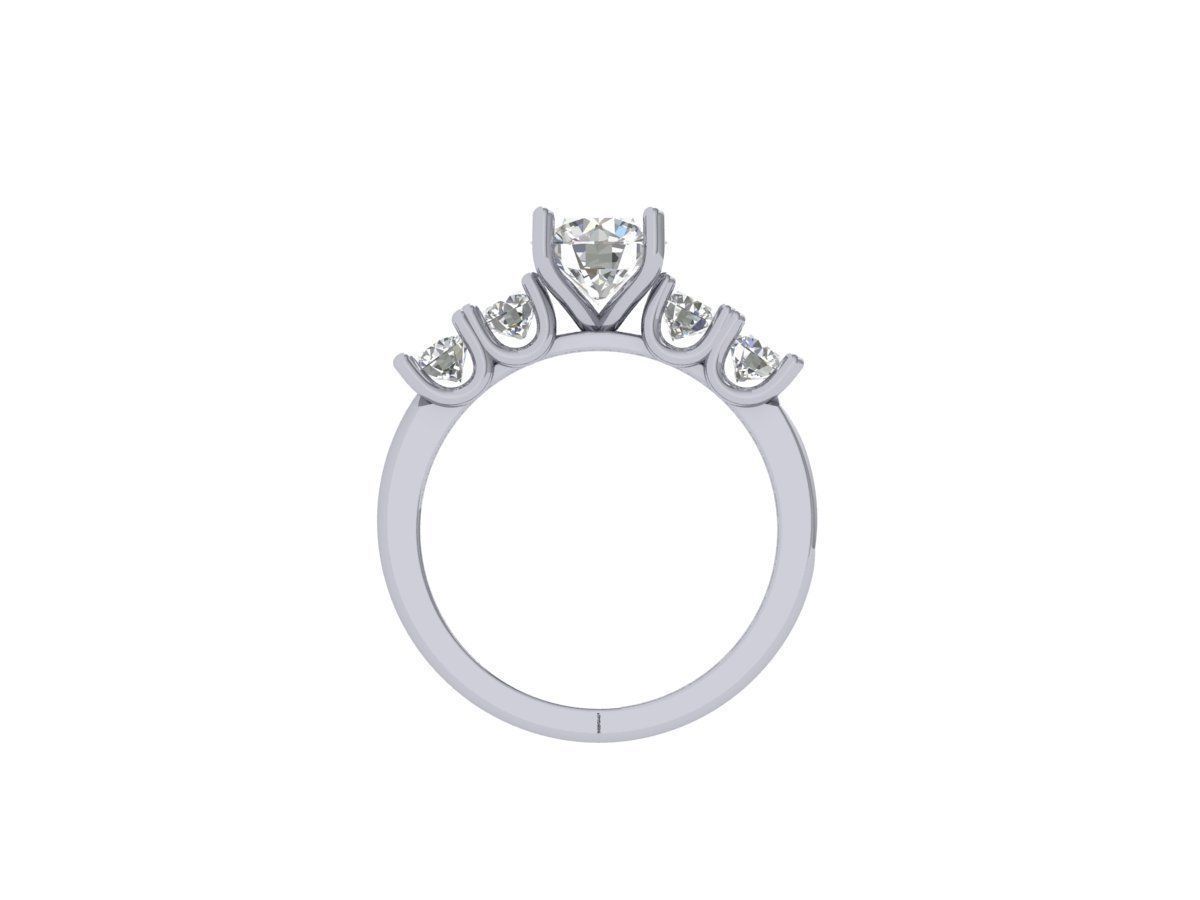 Solitaire Engagement Ring 3D print model_8