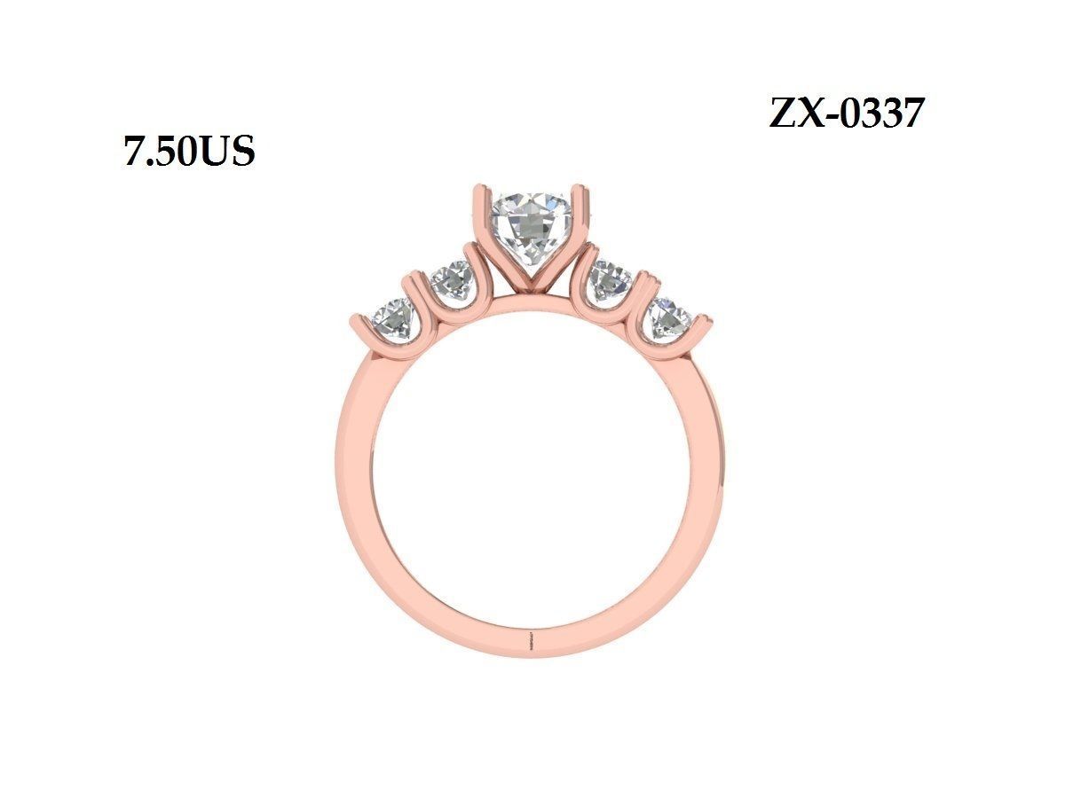 Solitaire Engagement Ring 3D print model_7