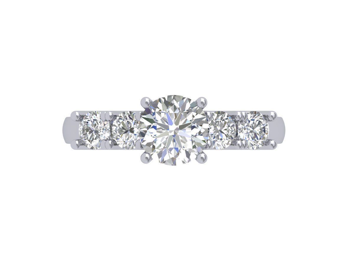 Solitaire Engagement Ring 3D print model_3