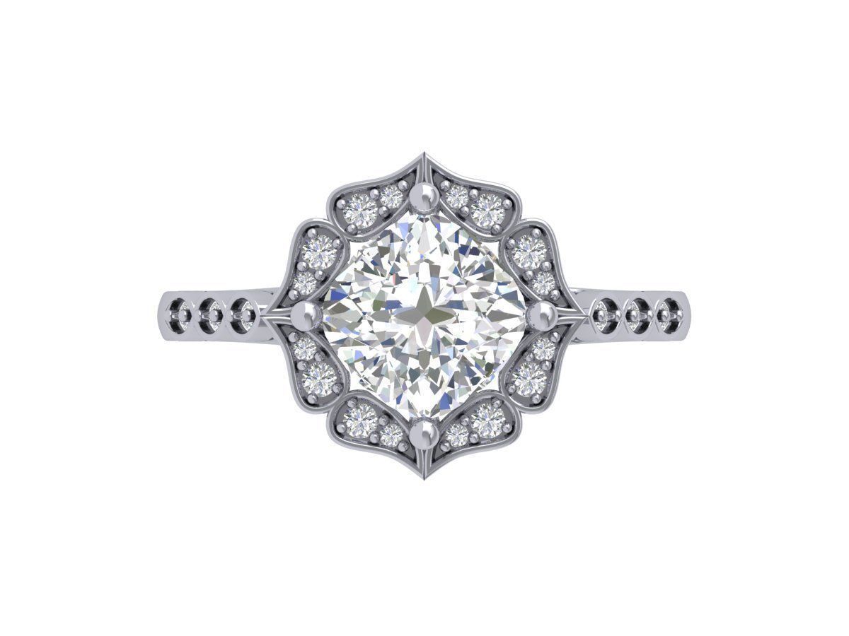 Solitaire Engagement Ring 3D print model_3