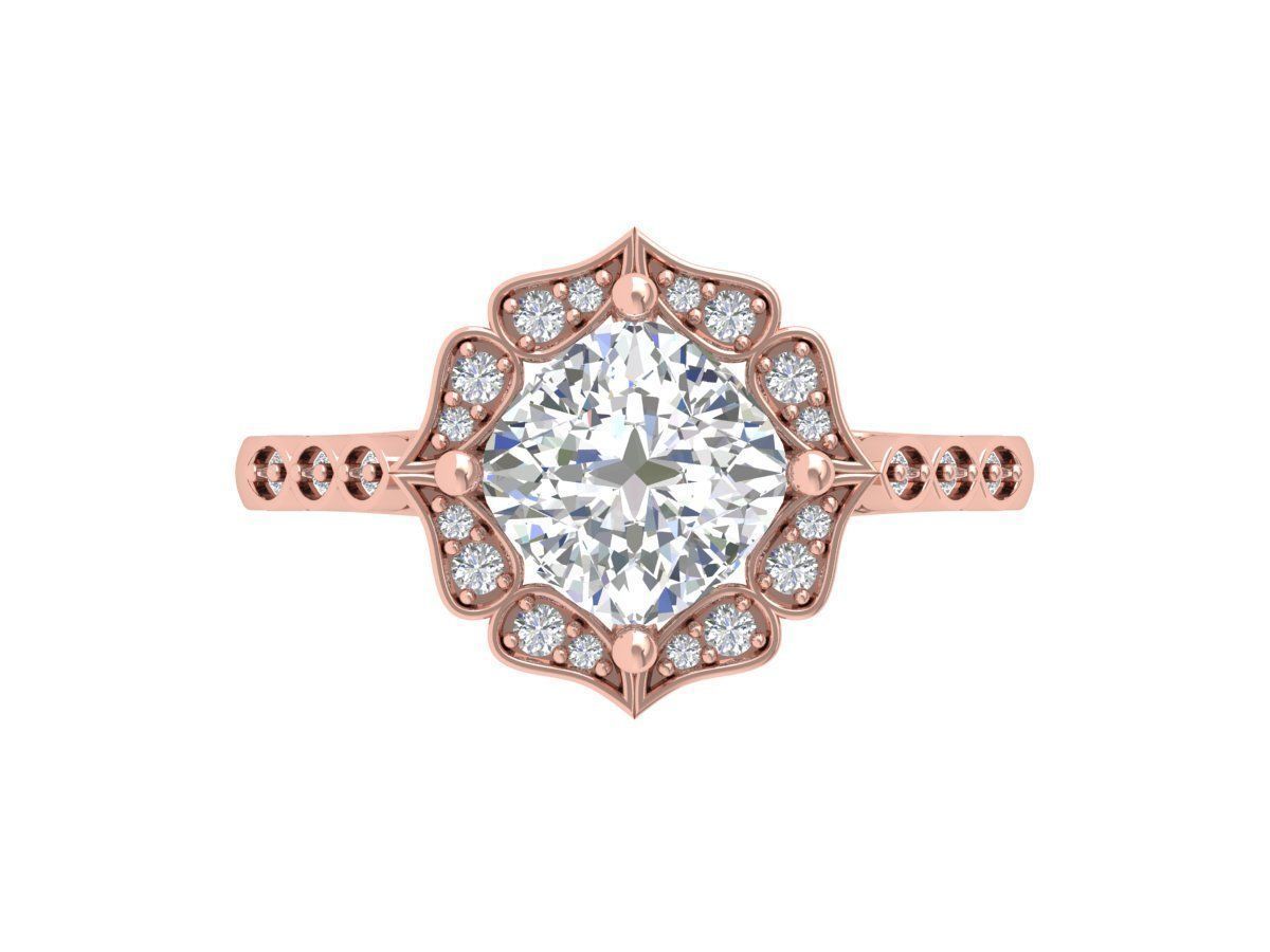 Solitaire Engagement Ring 3D print model_2