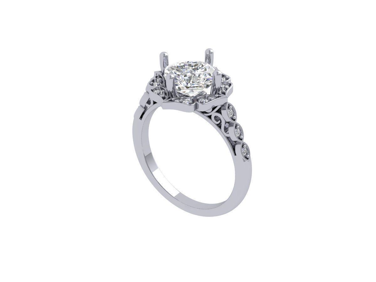 Solitaire Engagement Ring 3D print model_5