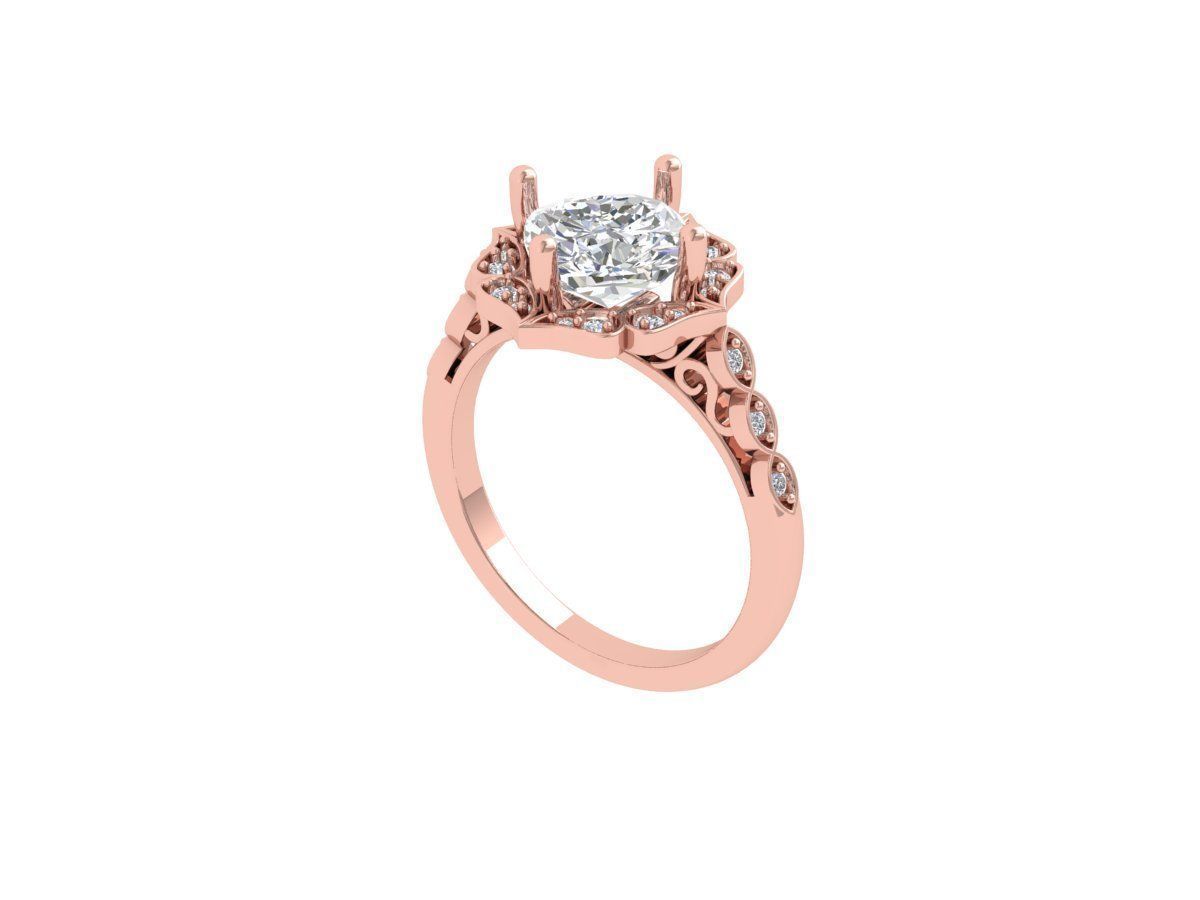 Solitaire Engagement Ring 3D print model_4