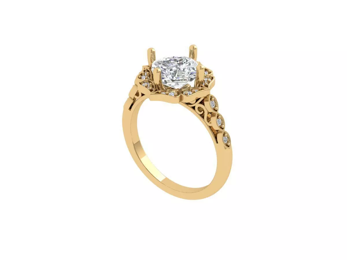 Solitaire Engagement Ring 3D print model_0