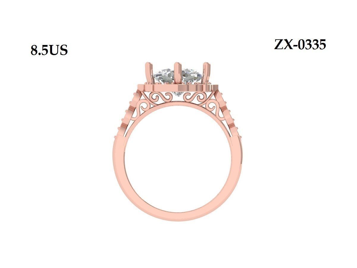 Solitaire Engagement Ring 3D print model_9