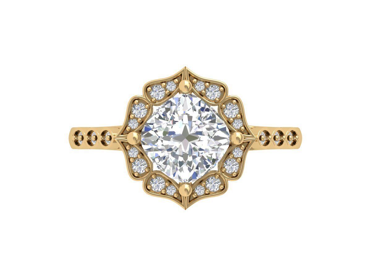 Solitaire Engagement Ring 3D print model_1