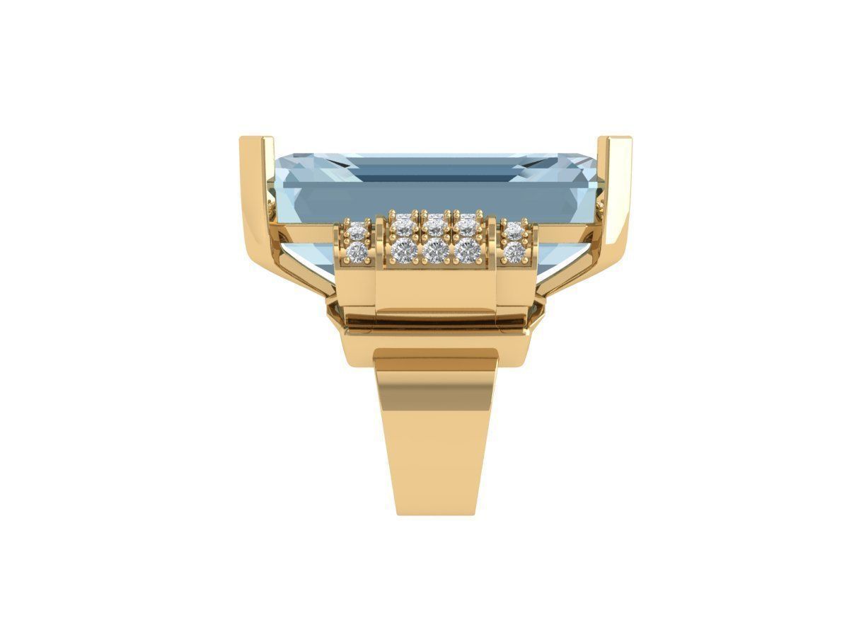 Emerald Art Deco Ring 3D print model_6