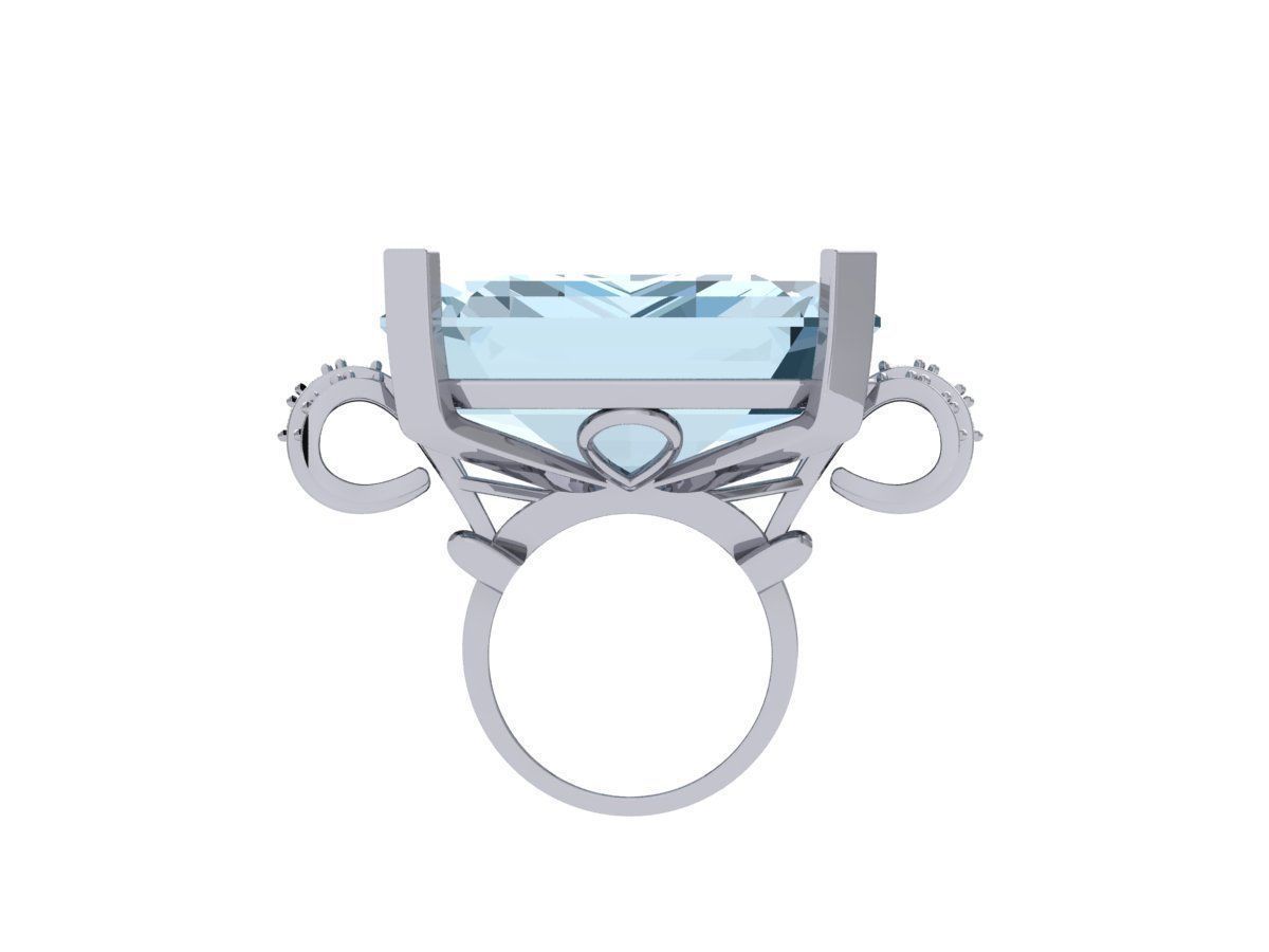 Emerald Art Deco Ring 3D print model_10