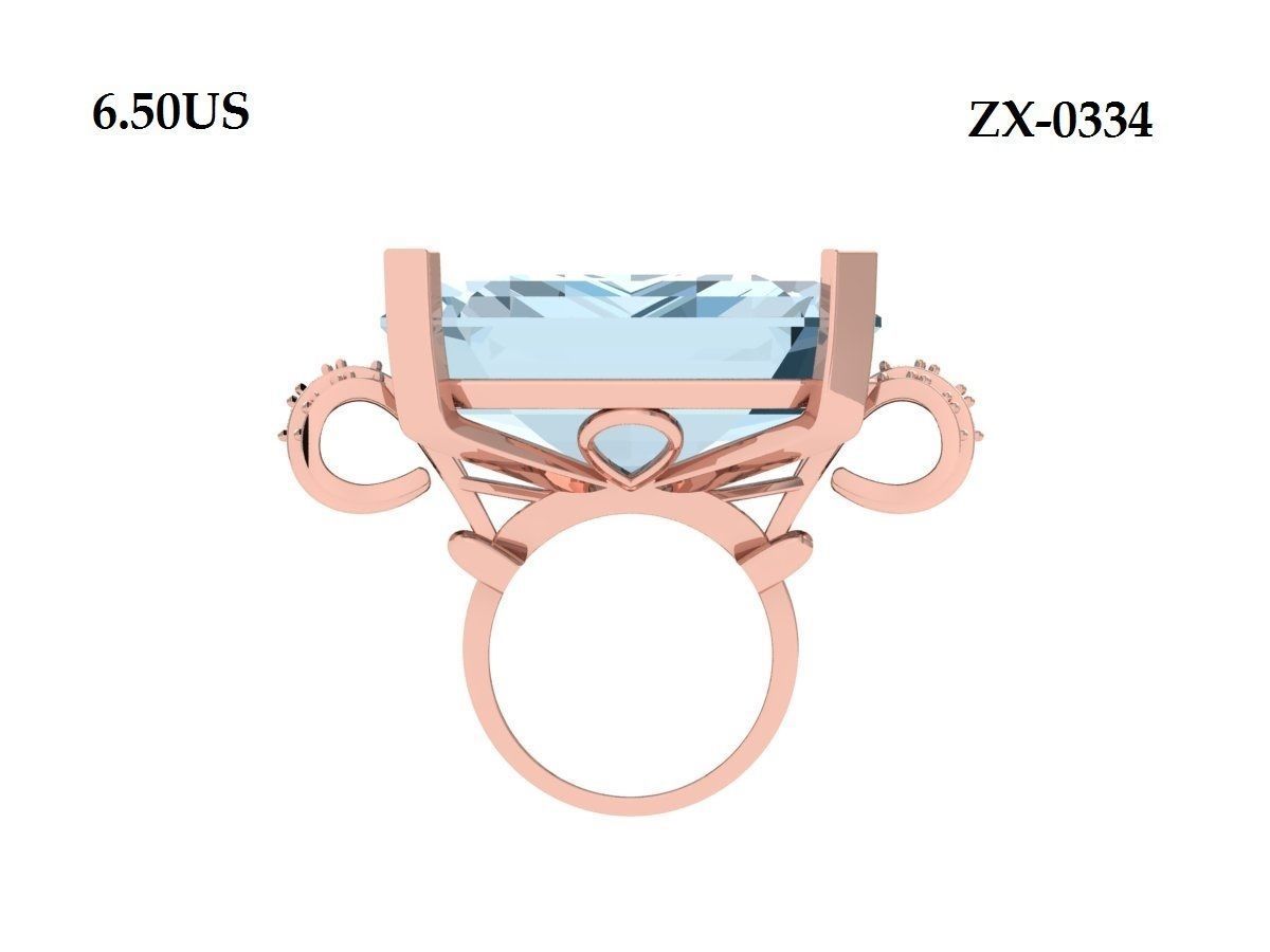 Emerald Art Deco Ring 3D print model_9