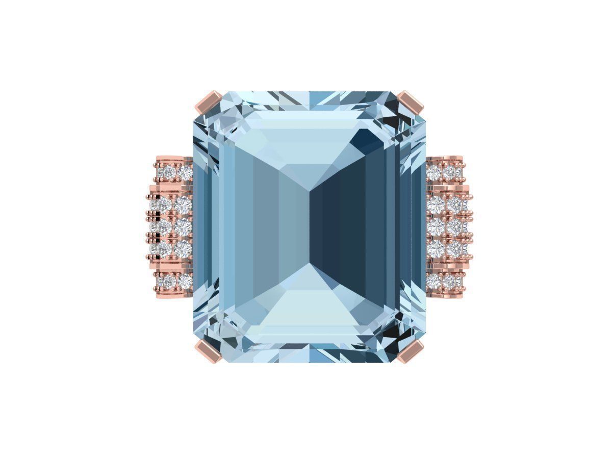 Emerald Art Deco Ring 3D print model_2