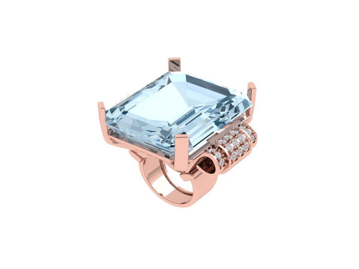 Emerald Art Deco Ring 3D print model_4