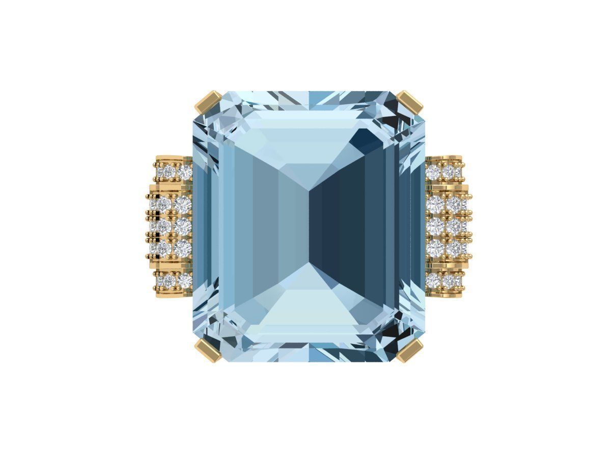 Emerald Art Deco Ring 3D print model_1